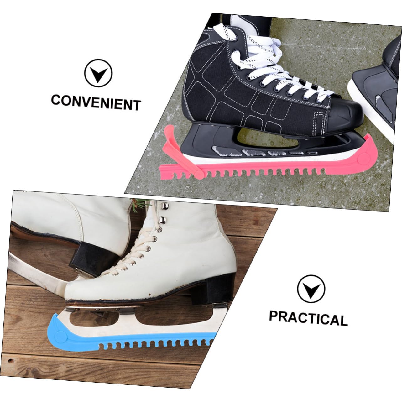 2pares Cubiertas para Cuchillas De Patinaje De De Hockey Ajustables y Resistentes para Adultos