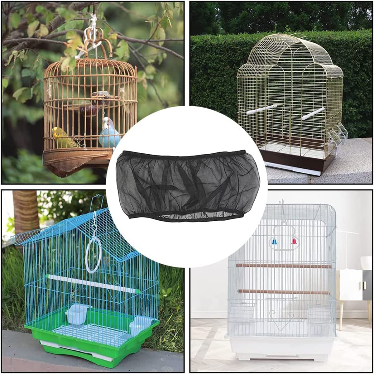Cubierta Para Jaula De Pájaros Kiuiom: Recoge Plumas Y Semillas, Ajustable (88-166 Cm), Malla Transpirable
