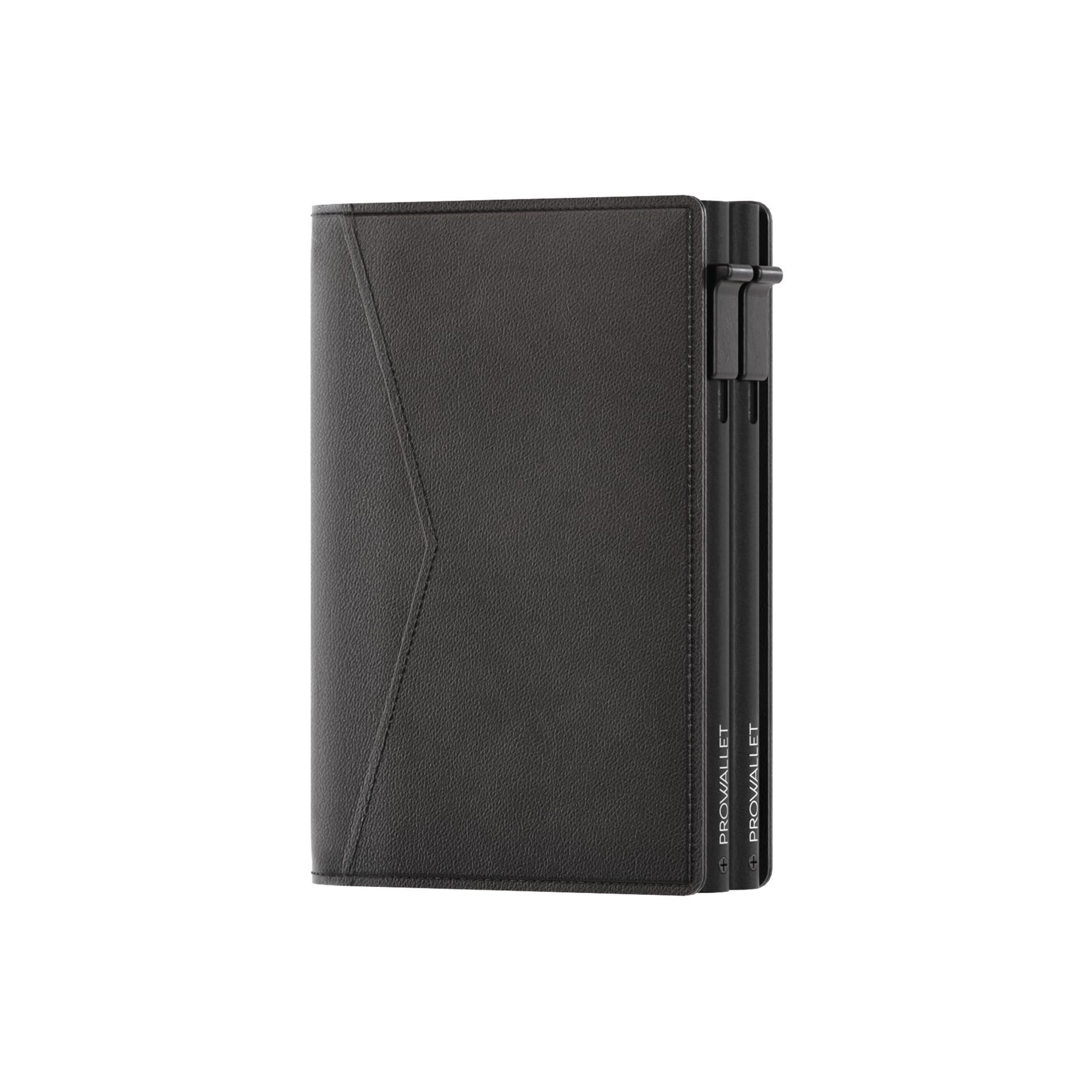 Double - Portemonnaie 14 Karten und Geldscheine - Wallet mit RFID-Schutz - Kartenetui, Geldbörse - Card Holder Aluminium - Damen und Herren - Luxuriöser Geschenkbox (Schwarz)