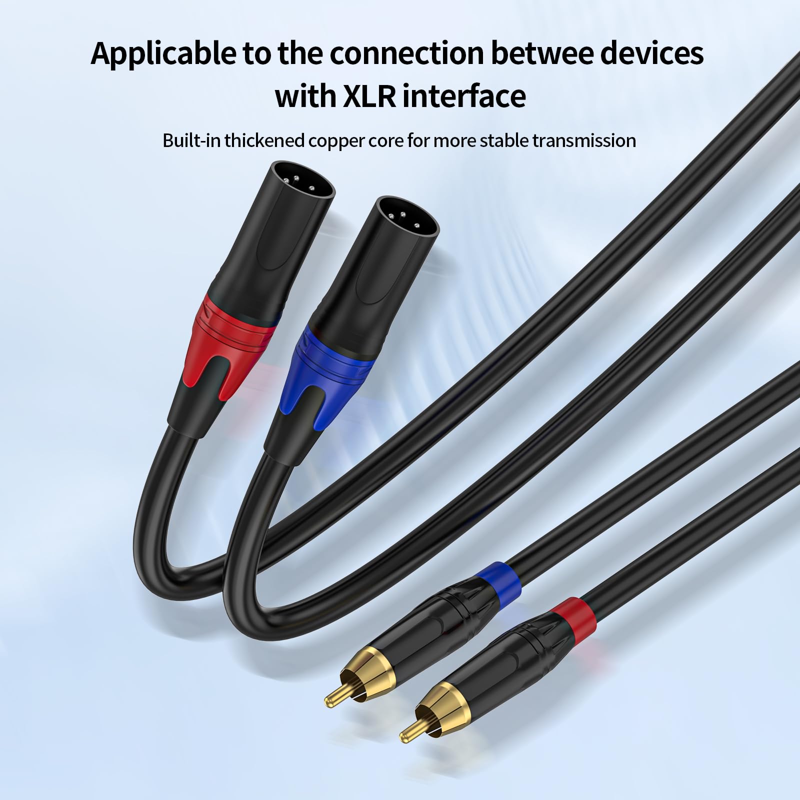 Cavo da RCA a XLR, cavo audio HiFi da doppio RCA maschio a doppio XLR maschio, cavo audio HiFi da 2 RCA maschio a 2 XLR maschio, cavo OFC 4N, per microfono mixer amplificatore, 6 m