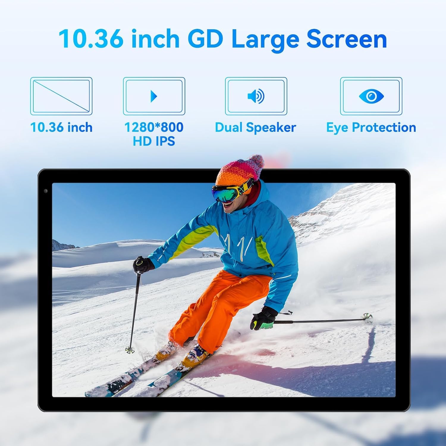 MUISOO 10 Inch Android 14 Tablet, 16GB RAM, 128GB ROM (Expandable to 1TB), Octa-Core Processor, 1280 * 800 IPS HD Touchscreen, 5G/2.4G WiFi, BT 5.0, Dual Camera, 2 Speaker (Black) — view 2
