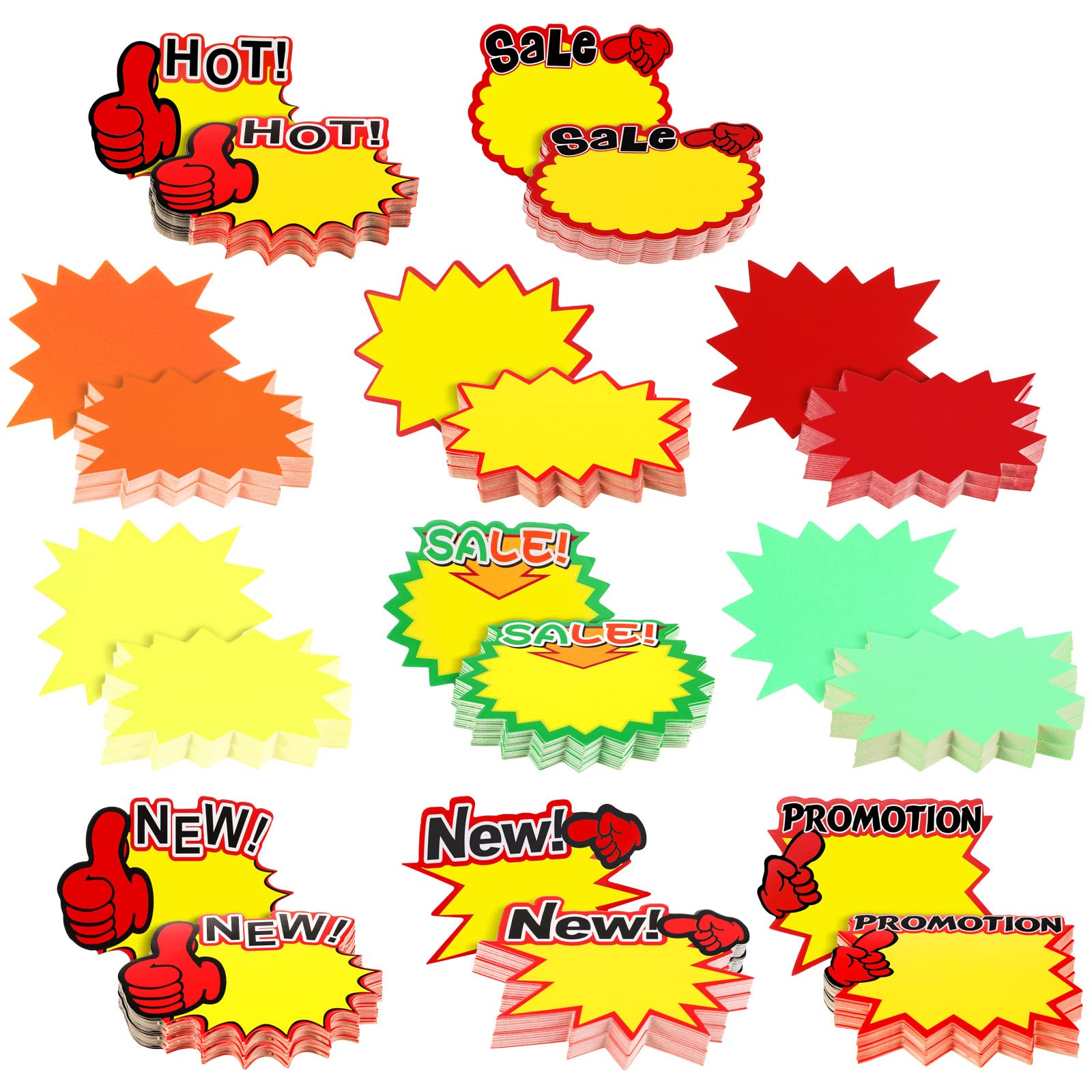 220 Pieces Price Neon Tags Fluorescent Star Burst Sign Blank Retail Price Signs Garage Burst Bulletin Board Decor Star Shape Neon Paper Tag for Retail