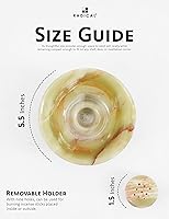 Vista 6 de Radicaln Soporte de incienso de mármol de 5.5 pulgadas, color verde, hecho a mano, soporte para palo santo, cenicero de mármoles e incienso ideal