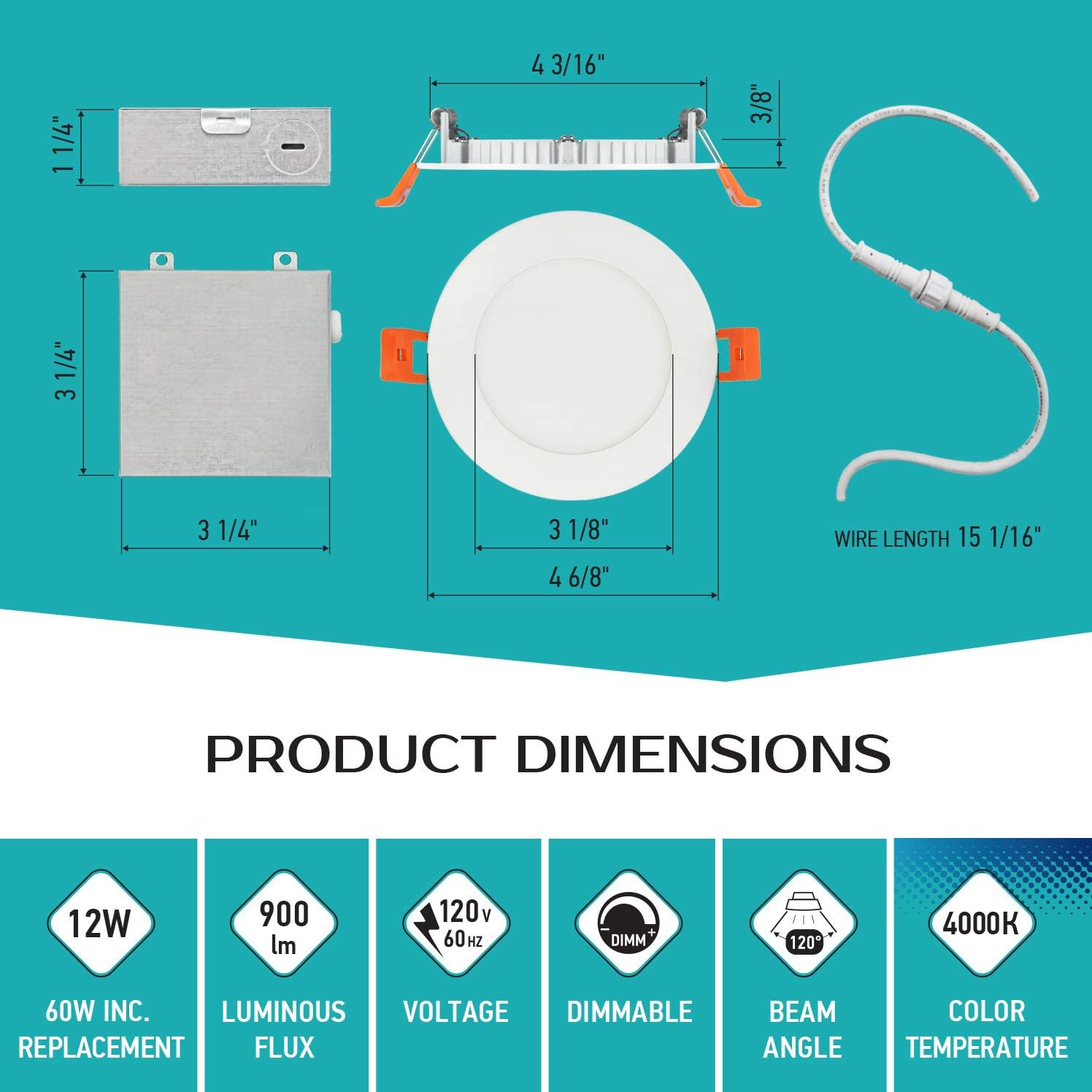 Flаѕh Dеаlѕ - 60% оƒƒ LUXTER 12 Pack 6 Inch LED Recessed Ceiling White Fixture with Junction Box, IC Rated, Dimmable, 15W (80W Eqv), 1125 LM High Brightness, 4000 (Bright White), Canless Installation, ETL & Energy Star Hоttеѕt Sаlе LUXTER 12 Pack 6 Inch LED Recessed Ceiling White Fixture with Junction Box, IC Rated, Dimmable, 15W (80W Eqv), 1125 LM High Brightness, 4000 (Bright White), Canless Installation, ETL & Energy Star