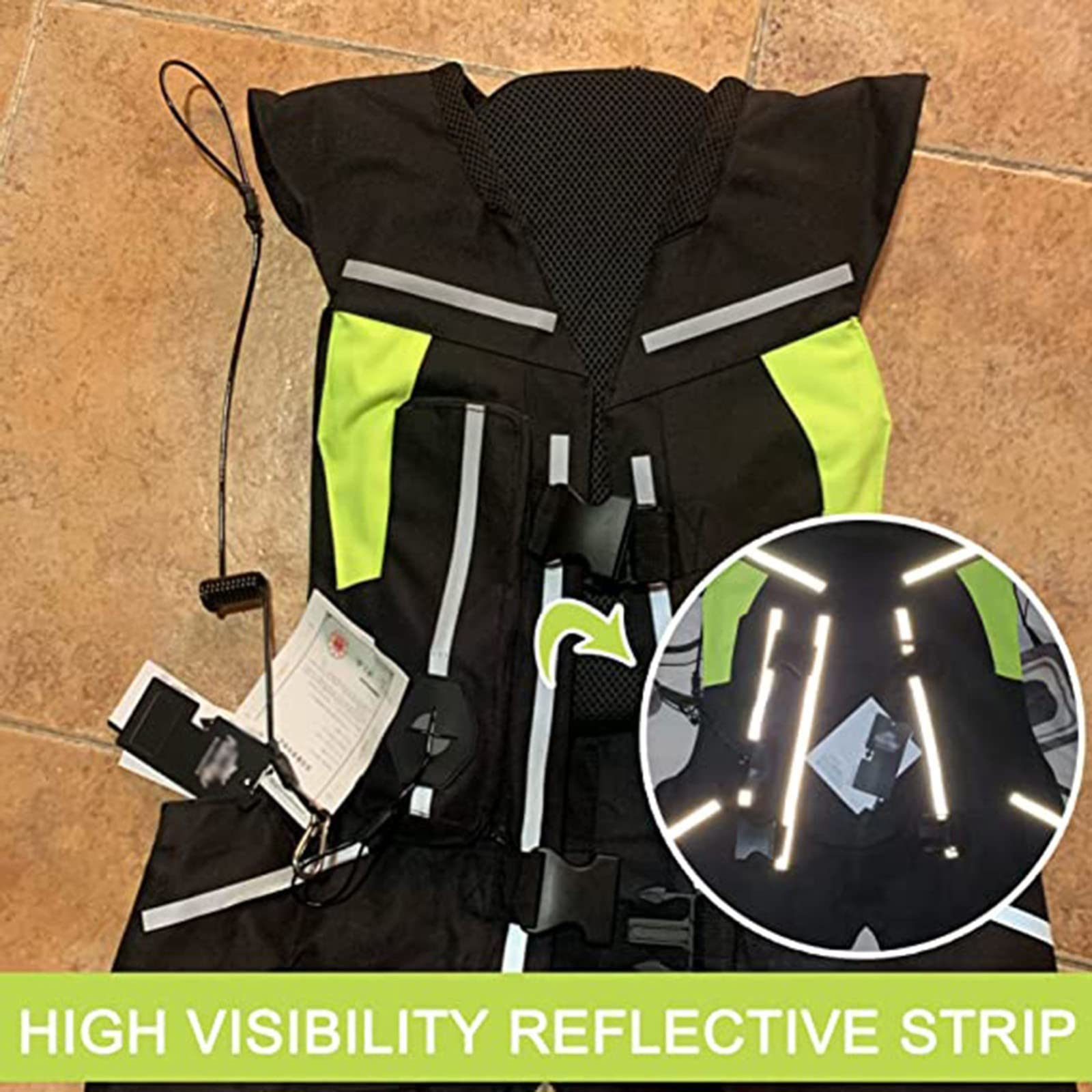 Motorrad Airbagweste Für Männer Und Frauen, Motocross-Airbag Reitjacke Mit Reflexstreifen, Moto Airbag Für Erwachsene A,XXL