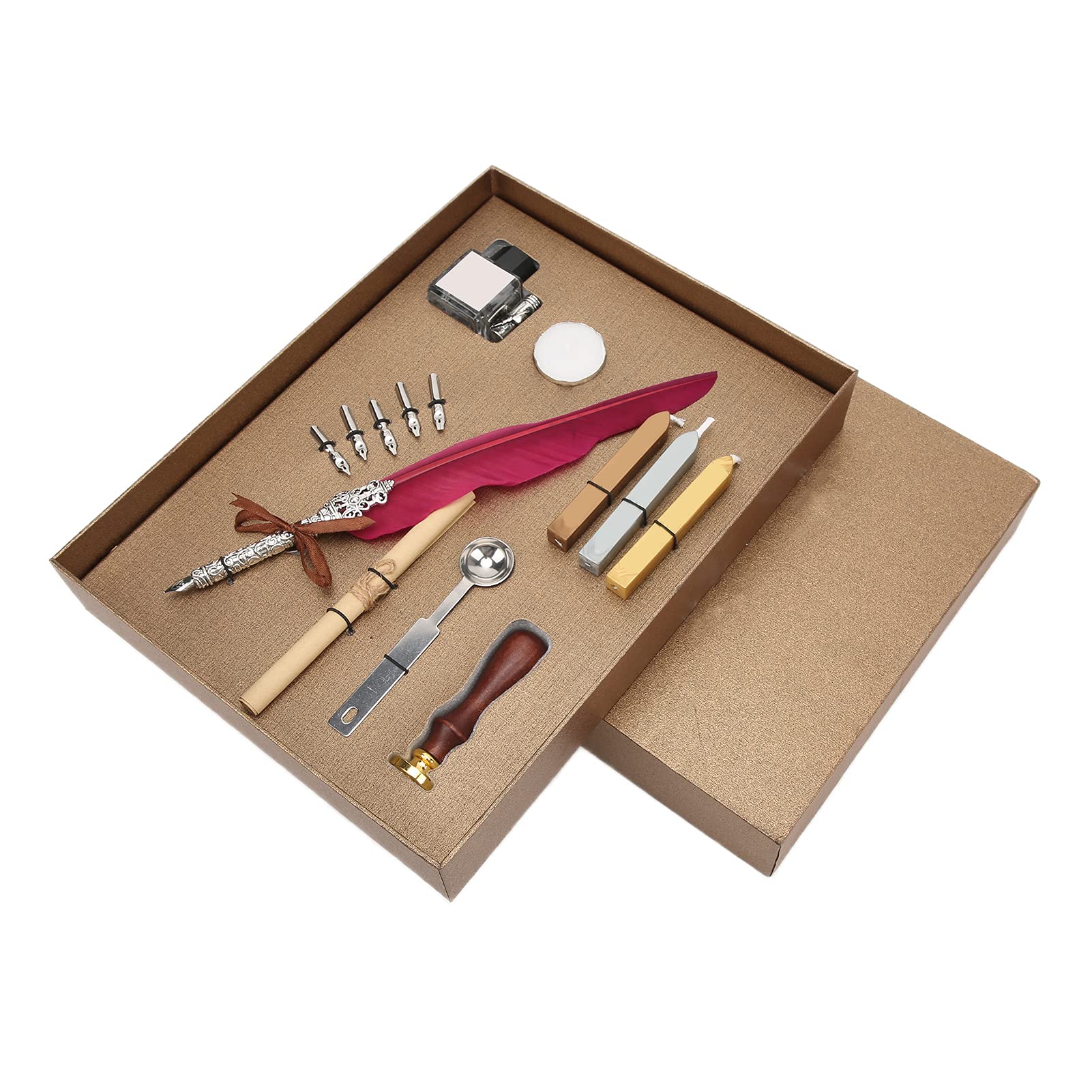 SFDPS038006 Lot de stylos à plume pour écriture lisse Style rétro SFDPS038006 Rouge vin