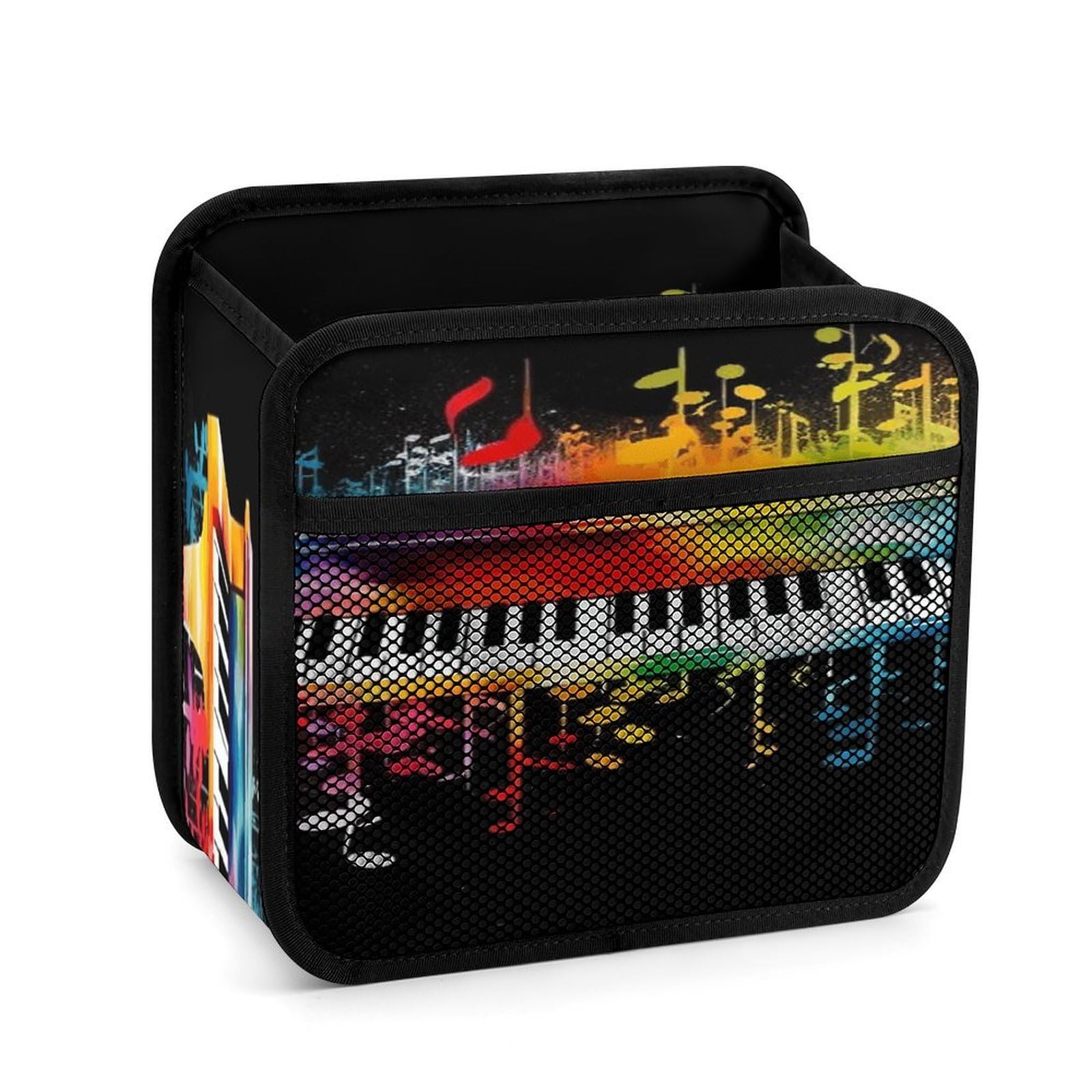 FekiLoot Colorful Piano Keyboard Music Note Backseat Car Organizer - Premium PU Leather Hanging Car Seat Organizer with Storage Mesh Pockets, Large Capacity Car Backseat Organizer Travel Accessories