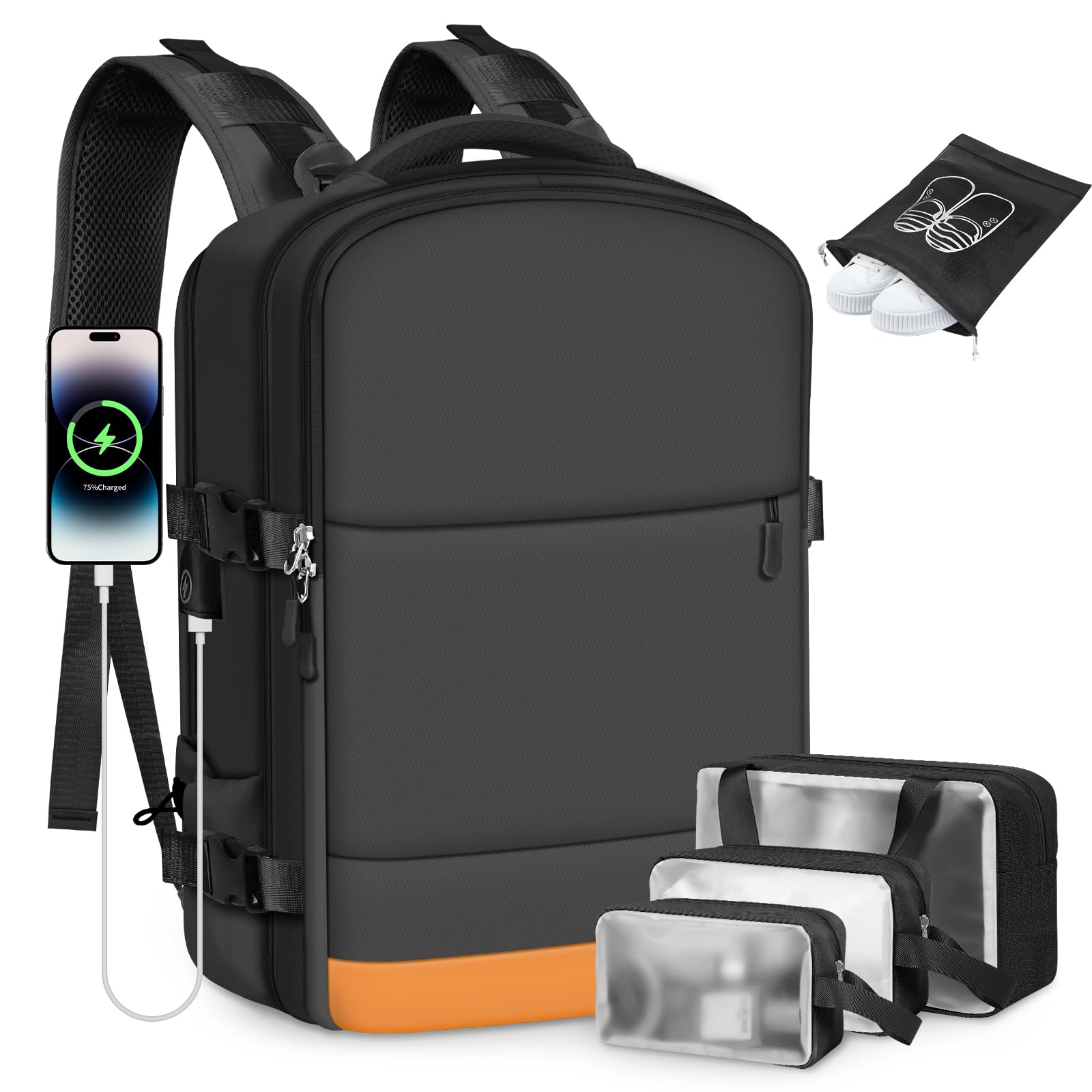 Mlassic Travel Laptop Backpack With USB Charging Port