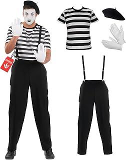 Mime Costume Men, Mens Mime Costume, Adult Mime Costume, French Mime Costume, Mime Halloween Costume