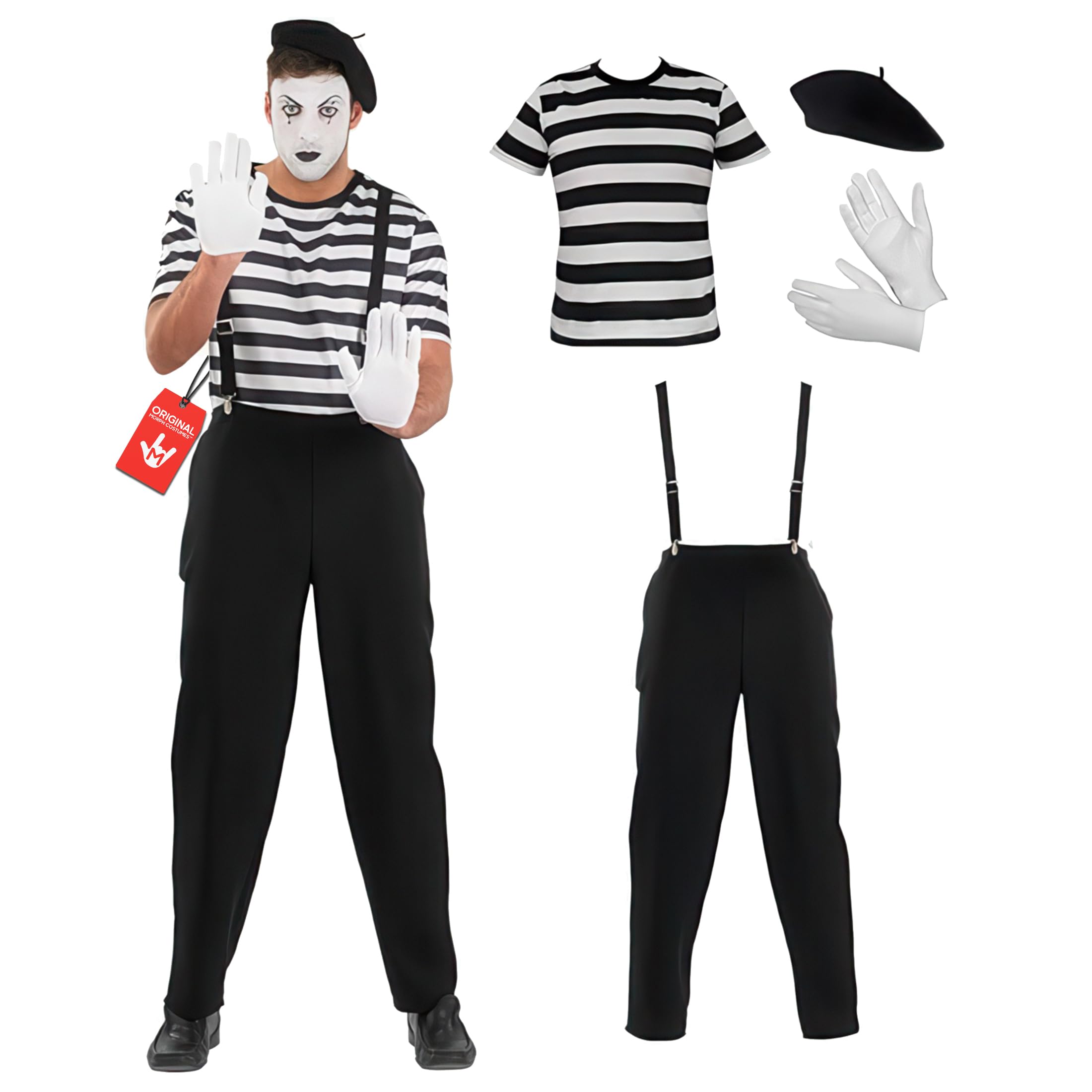 Mime Artist Costume, Mime Costume Men, French Mime Costume, Mime Fancy Dress