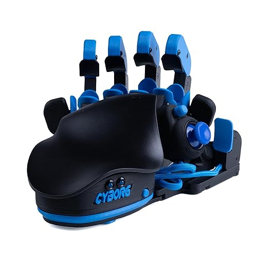 AZERON Cyborg Gaming Keypad – Programmable One Handed Gaming Keyboard for PC Gaming – with Analog Thumbstick and 29 Programmable Keys – 3D Printed Keypad – for Righties (Blue) - Blue