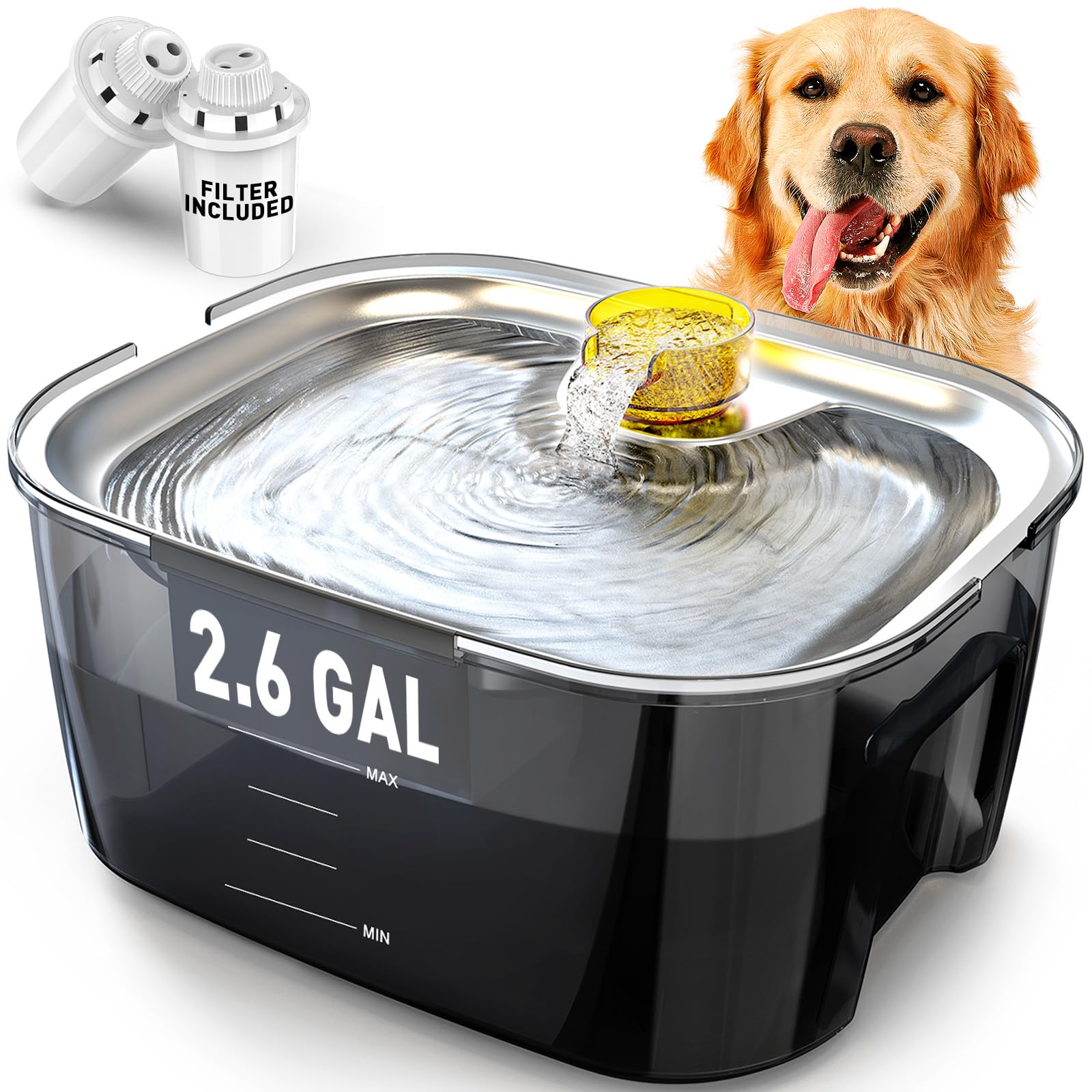Photo 1 of PETNF 2.6 Gallon Dog Water Fountain