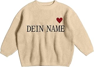Personalised Baby Jumper with Name Embroidery Knitted Jumper Toddler Cotton Jumper Plain Winter Clothing Boys / Girls Knitted Sweatshirt Children Baby Gifts Christmas Outfit