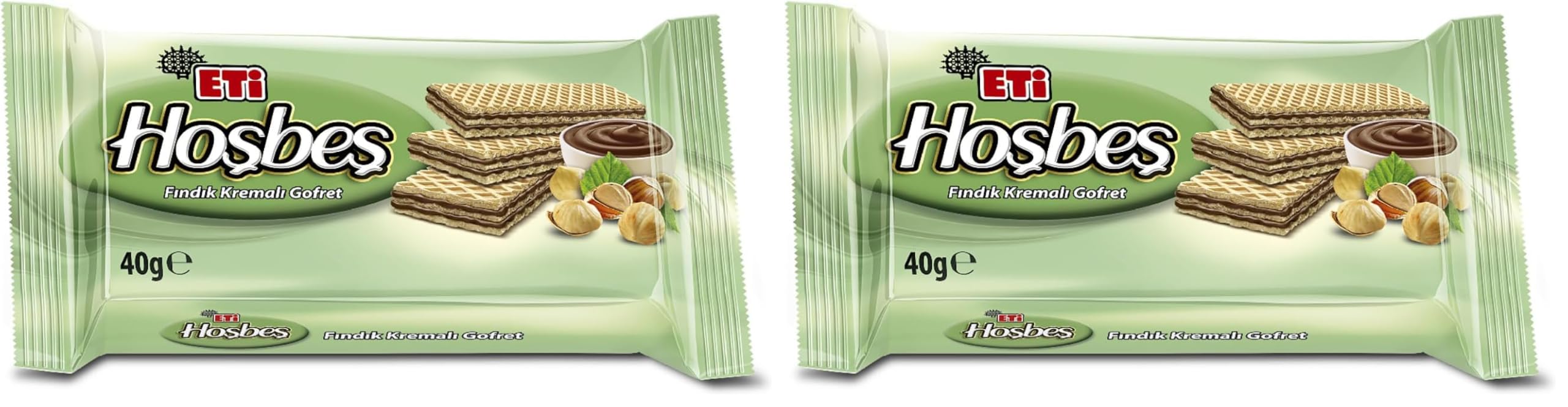 Eti Hoşbeş Fındık Kremalı Gofret 40 g 2li paket