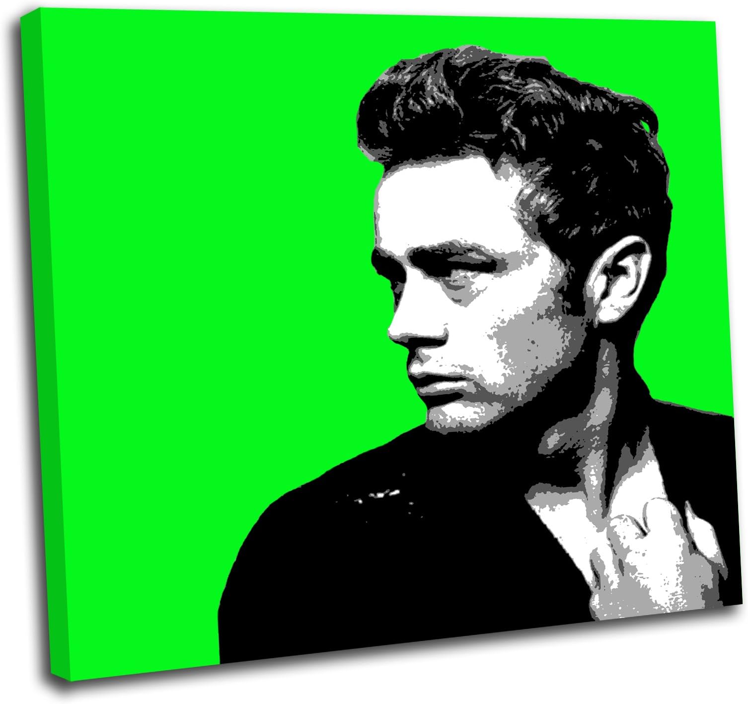 Canvas Culture - James Dean Pop Art Box Framed Canvas Art Print Picture 2 Green 60 x 60cm