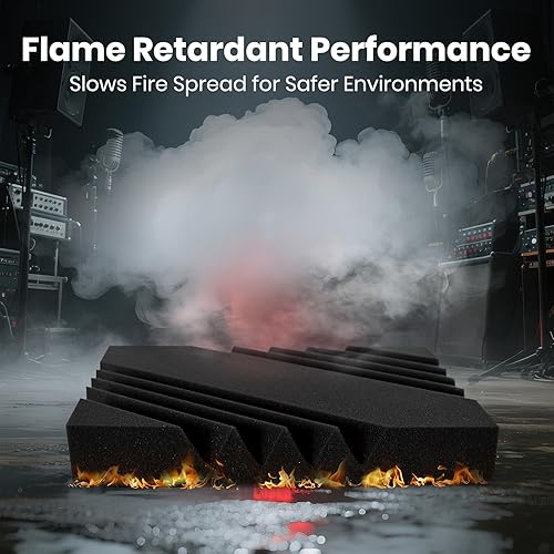 Miniatura 4 de Focusound Paquete de 16 paneles de espuma acústica para decoración artística creativa de 2 x 12 x 12 pulgadas, paneles de espuma a prueba de sonido,