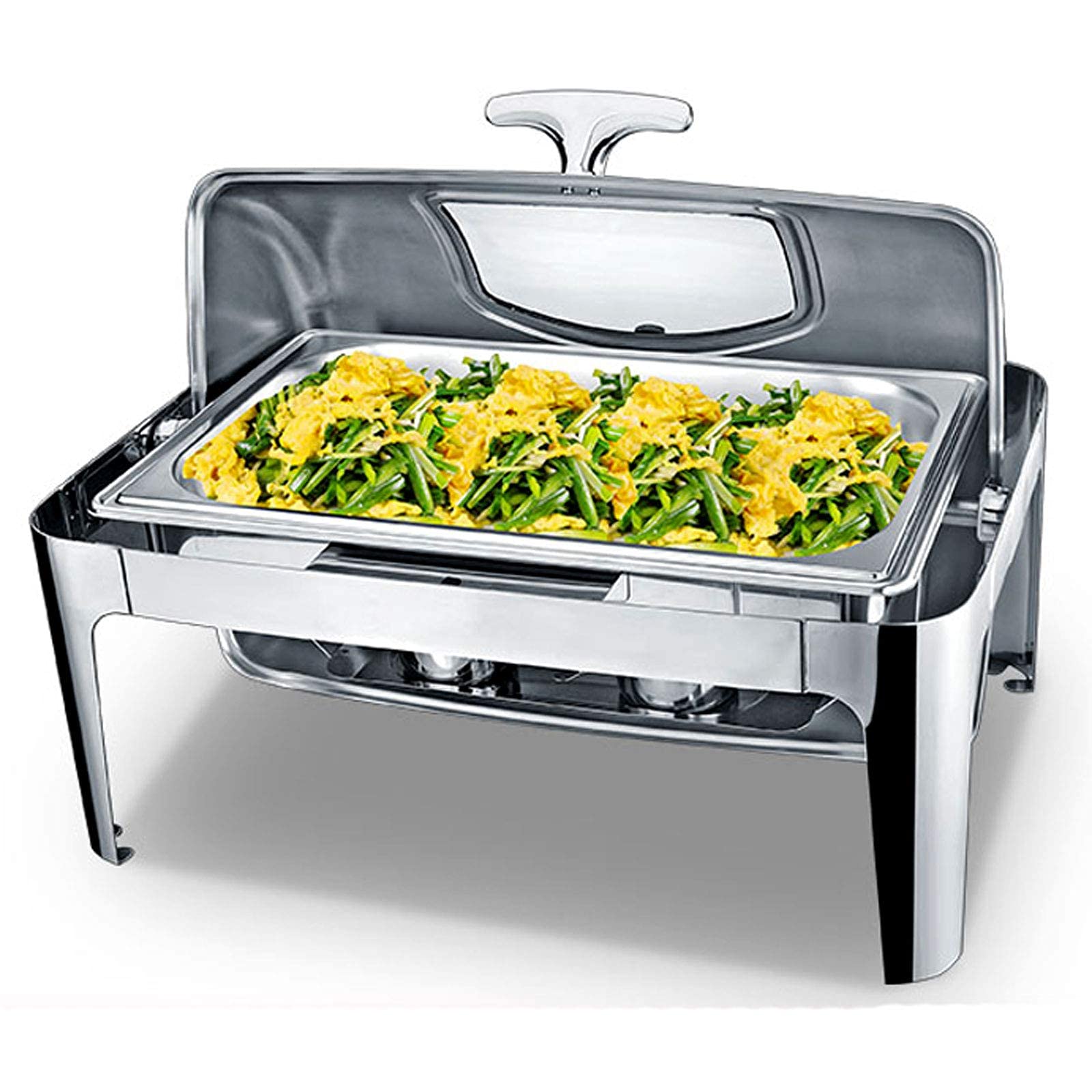 Scaldavivande da 9 Litri, Scaldavivande Commerciali con Coperchio, Portavivande in Acciaio Inox per Mantenere Il Cibo Caldo, 64,5 * 47,5 * 43,5 Cm, A