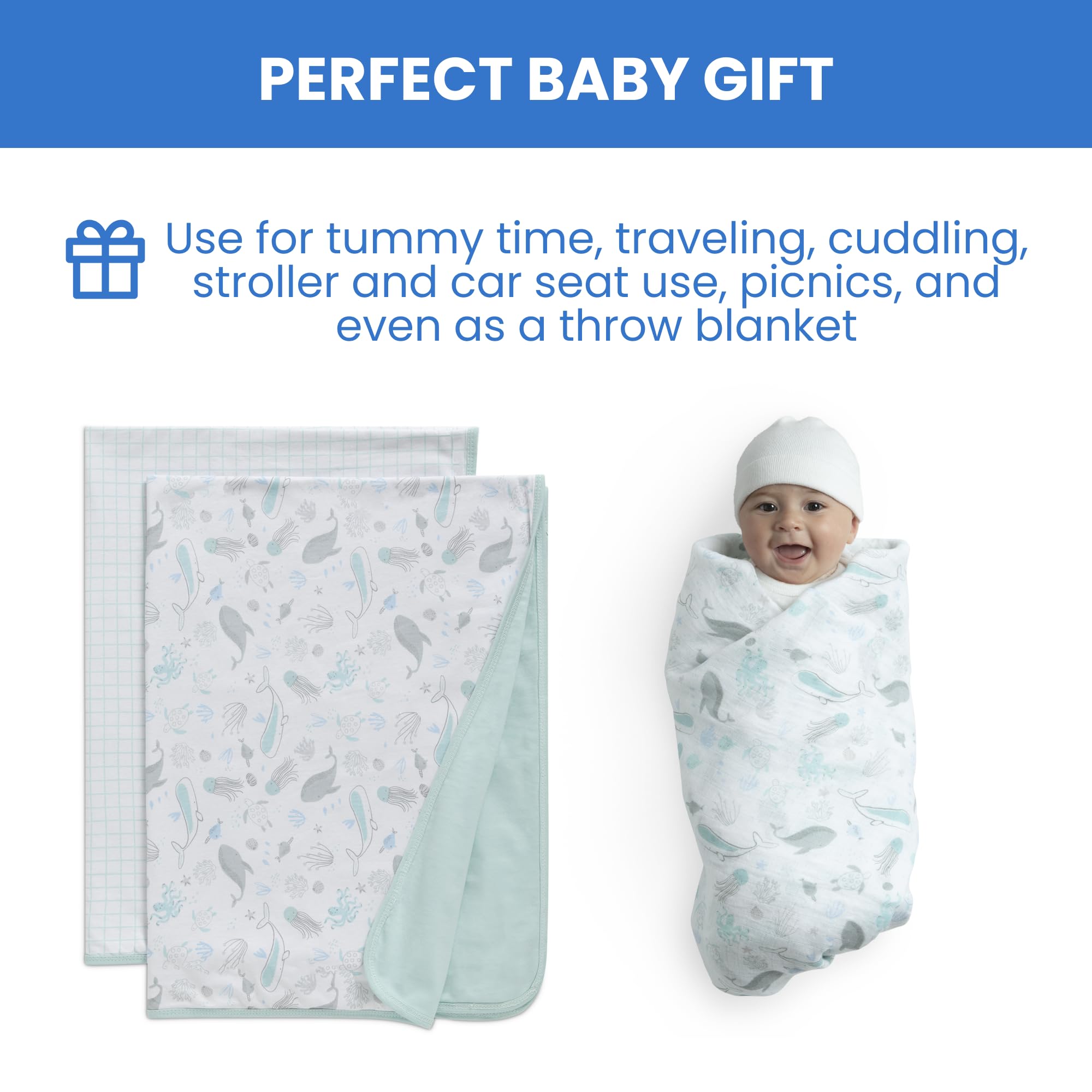 Organic Baby Blankets - GOTS Certified (2 Pack) -7