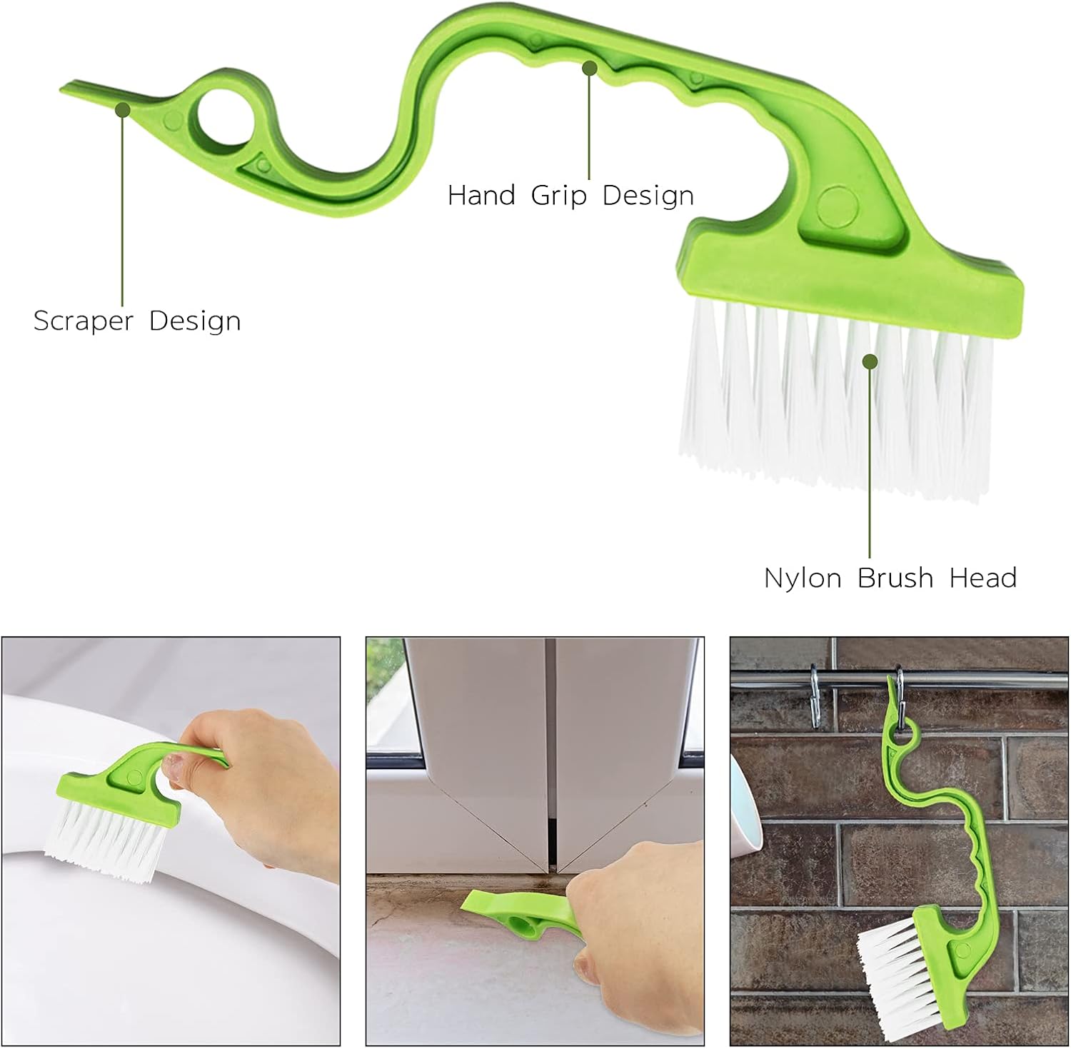 8 Pcs Hand-held Groove Gap Cleaning Tools - Door Window Track Crevice Cleaning Brushes Blind Cleaner Duster, Window Magic Cleaning Brush for Shower Door, Car Vents, Air Conditioner, Keyboard, Shutter