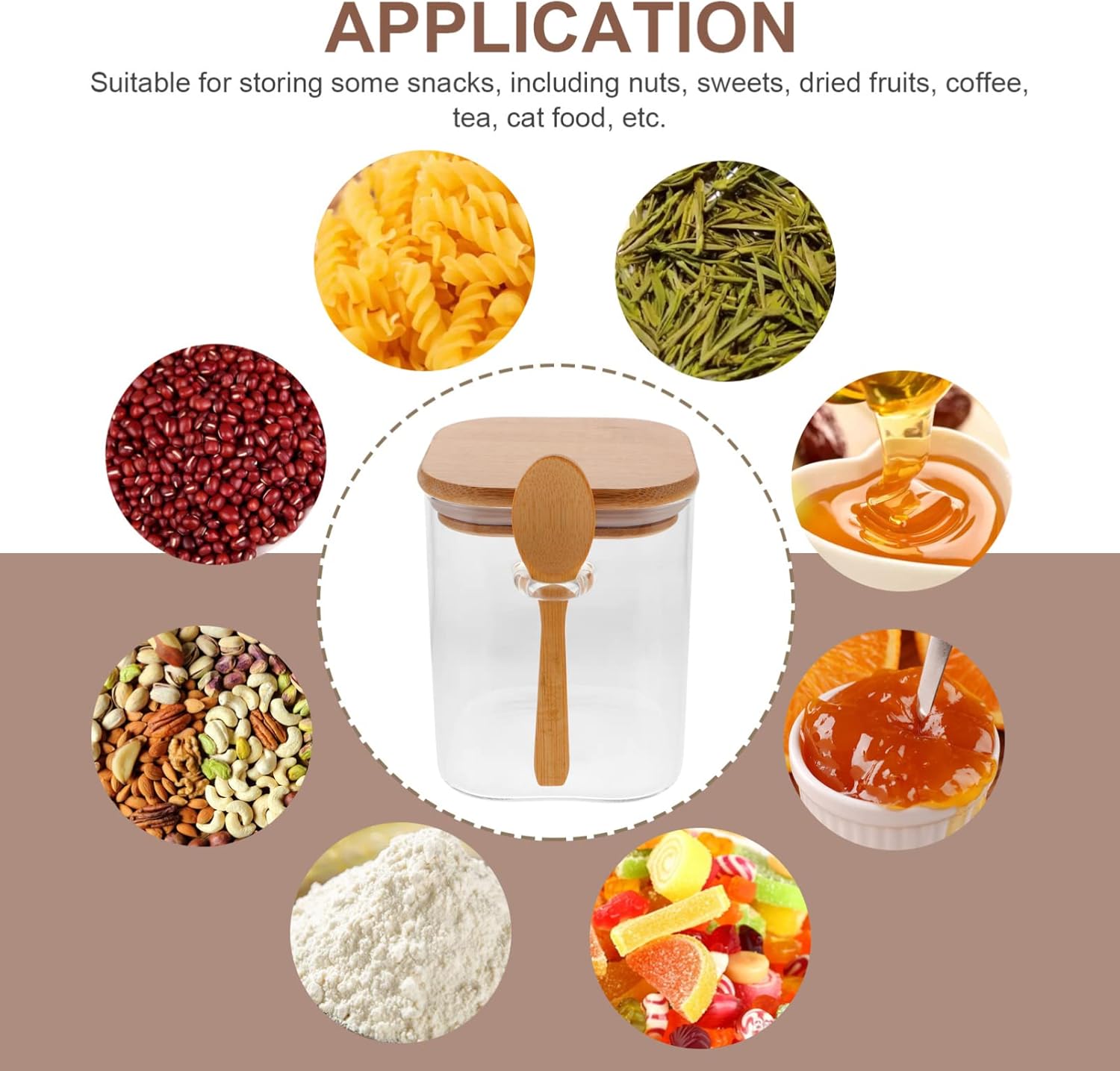 Food Containers 1 Set of Glass Sealing Jars Cereals Soybean Grain Storage Jars Tea Storage Canisters Lidded Jar Terrarium