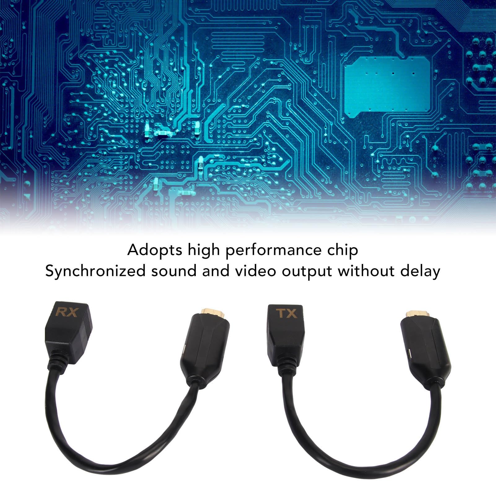 Extender HDMI, Trasmettitore e Ricevitore Ethernet da HDMI Maschio a RJ45 su Singolo Cat 5e / 6 1080p Fino a 60 M Extender per PC, Console di Gioco, Lettori Multimediali, ecc.