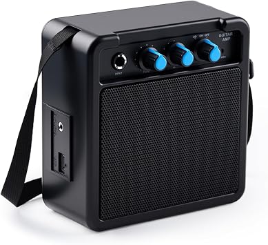 UZOCHI 5W Rechargeable Mini Guitar Amp, Headphone Jack, Black