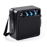 UZOCHI Mini Guitar Amp Rechargeable Electric Guitar Amplifer 5W, Clean Overdrive Effects, Portable Small Amp with Headphone Jack for Practice, Black
