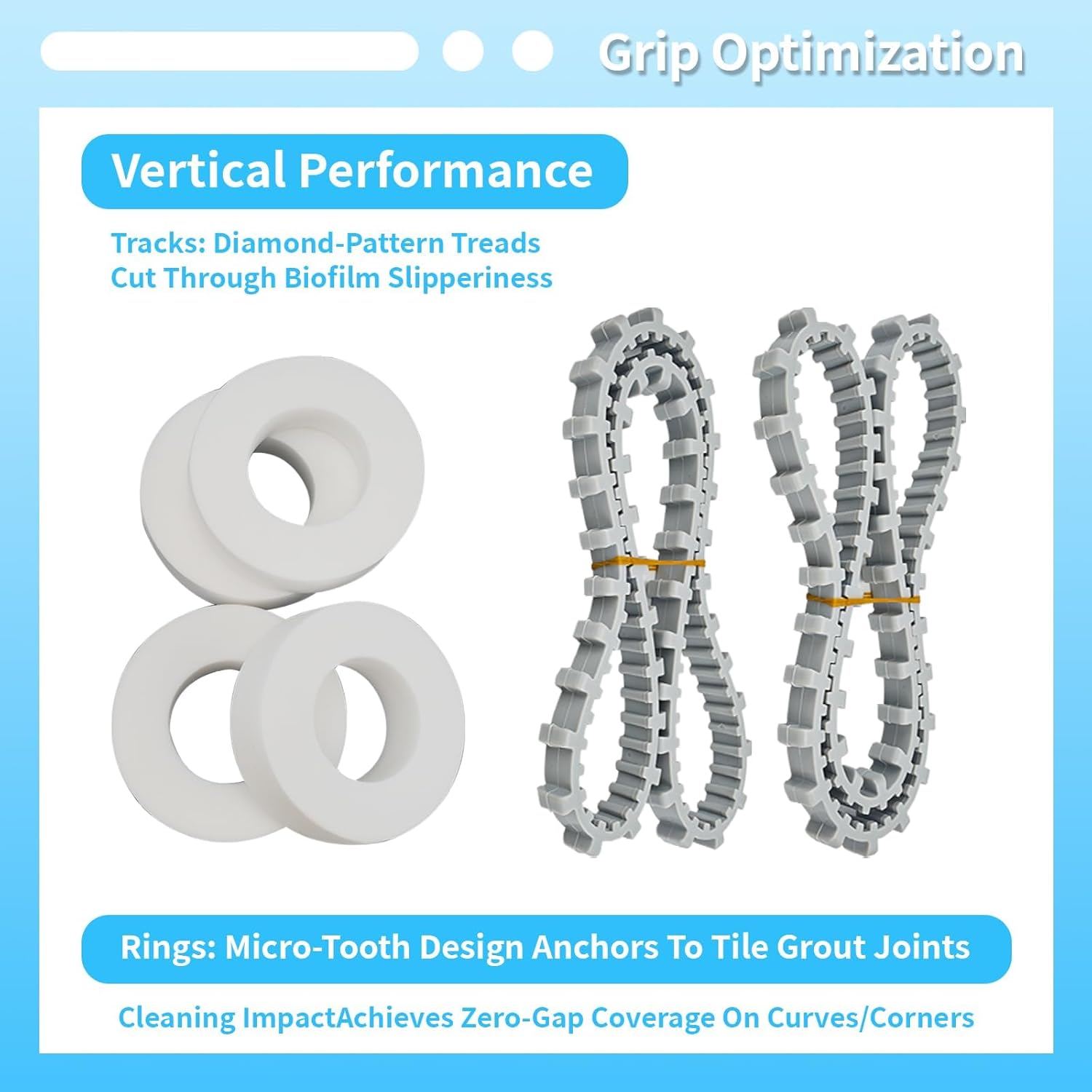 Tune Up Rebuild Kit for Dolphin Nautilus CC Plus(Not for Nautilus CC) - 9991433-R4 Filters, 6101641-R2 Brushes, 9985006-R2 Tracks & Climbing Rings Replacement Parts (Full Set)