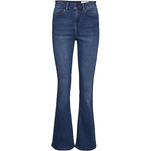 Noisy May Womens High Waist Flare Jeans Casual Classic Medium Blue 4 R