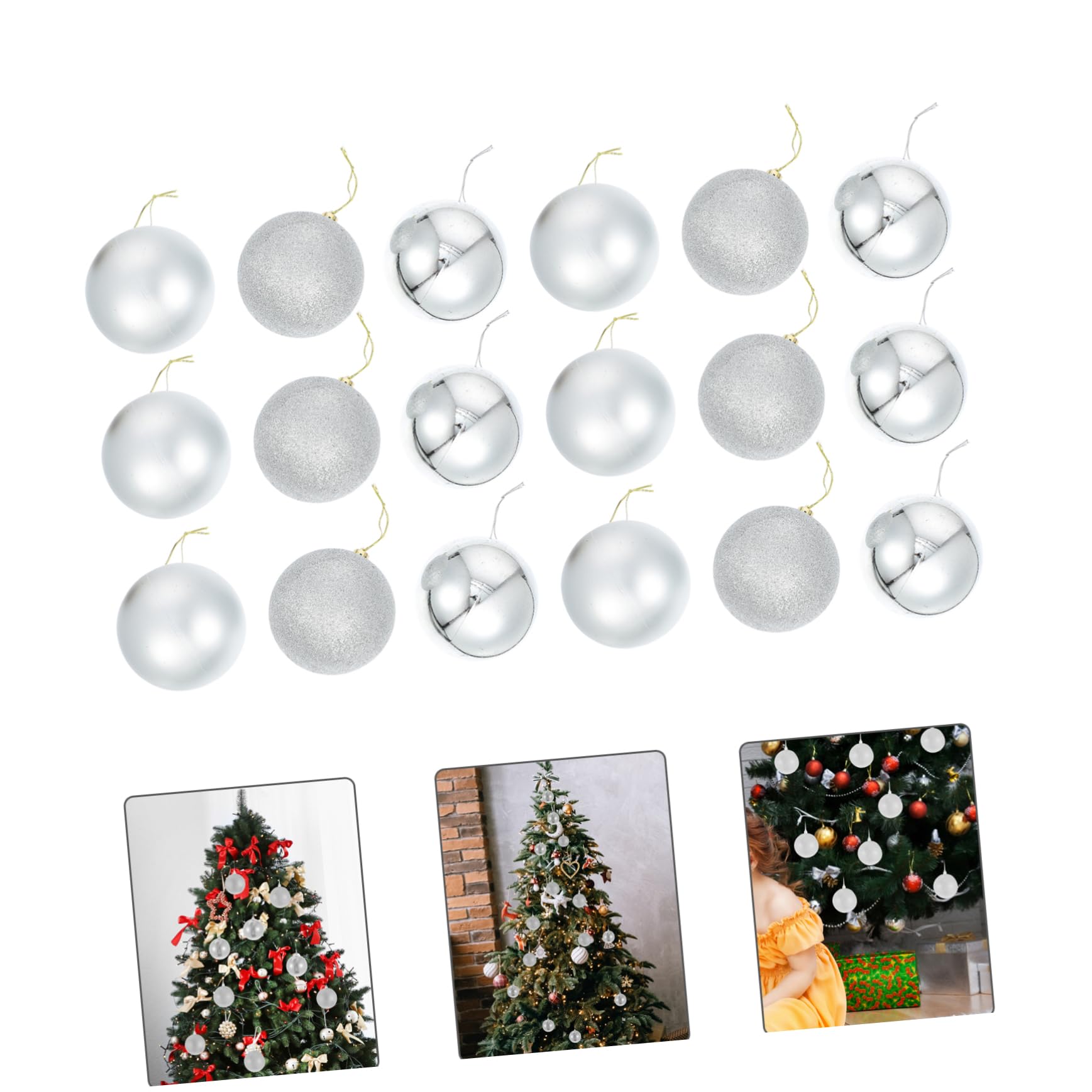 Cabilock 24stücke Hängende Kugeln für Weihnachtsbaum Dekokugeln Weihnachtsbaumanhänger Kleine Kugeln Weihnachtsdekoration