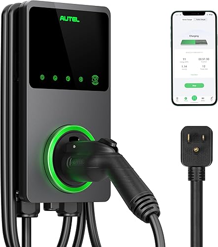 Autel MaxiCharger Home - Cargador inteligente para vehículo eléctrico EV 40 amperios nivel 2 Wi-Fi y Bluetooth habilitado para EVSE estación de