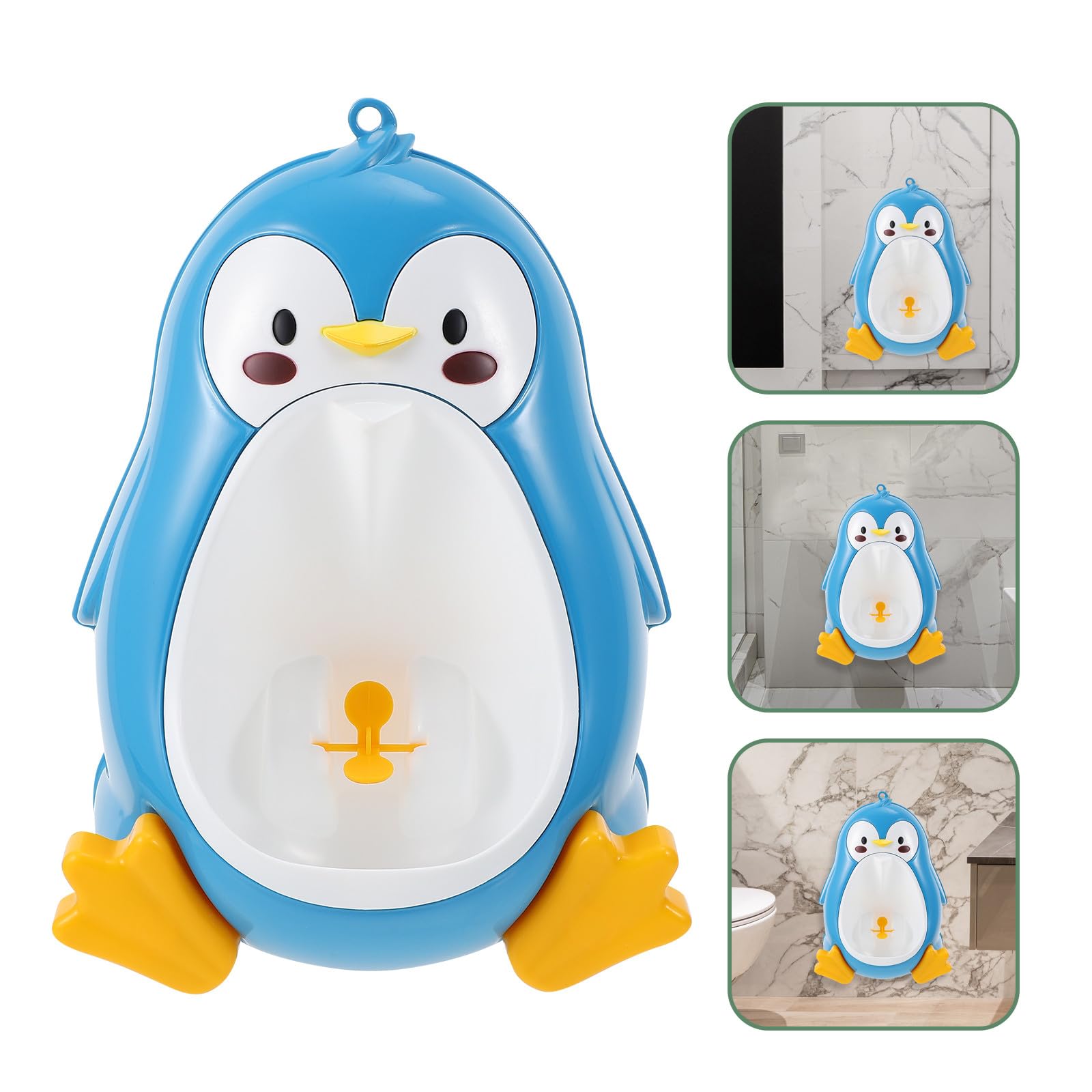 Vaguelly Urinal Leicht zu Reinigen und Bequem zu Benutzen Kinder aus Pp in Blauer Pinguinform Töpfchen und Training für Jungen zur Badezimmerdekoration