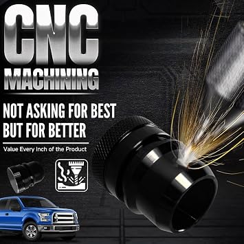 Black Blow Off Valve Mod,Billet Aluminium Vent to Atmosphere Mod Plug Fuel System Replace Parts for Ford F150 3.5L EcoBoost (Including for Raptor) 2013-2025,for F150 2.7L EcoBoost 2015-2025