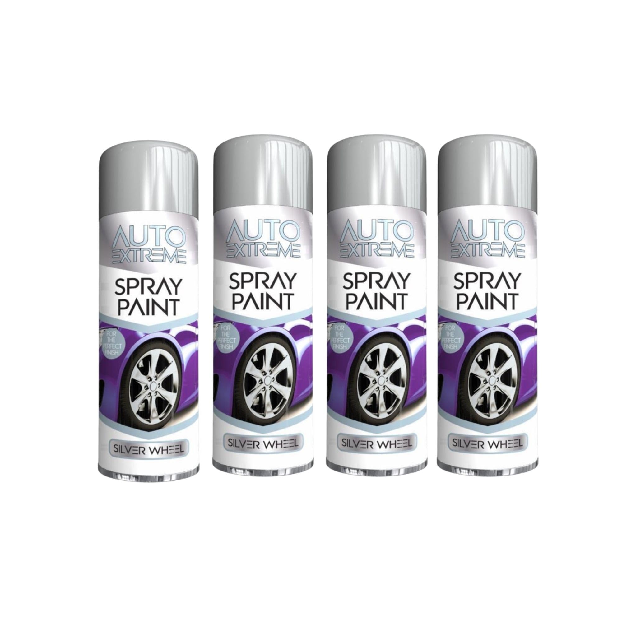 Ysamax 4Pcs All Purpose Auto-Extreme Spray Paint, Boast A Stunning Appearance, Long-Lasting Durability, Effortless Excellence, Silver Wheel, 250 Ml (4Pcs)