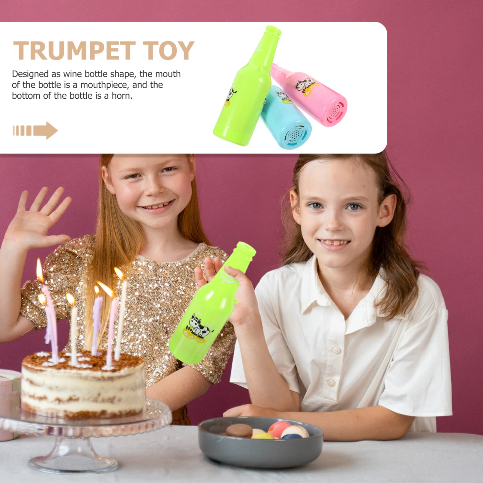 GOOHOCHY 3Pcs Cartoon Wine Bottle Trumpets Cheering Props for Fun Noise for Parties Sporting Events Celebrations and Cheerleading Contests