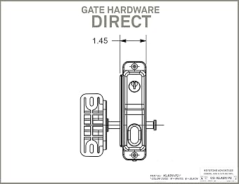 Keystone Black Zinc Diecast Metal Key Lockable Latch | 2-Sided | Keyed Alike | KLADV-M2-BK-KA