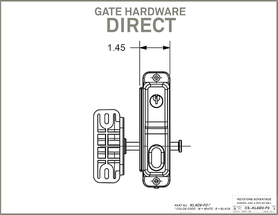 Keystone Black Zinc Diecast Metal Key Lockable Latch | 2-Sided | Keyed Alike | KLADV-M2-BK-KA
