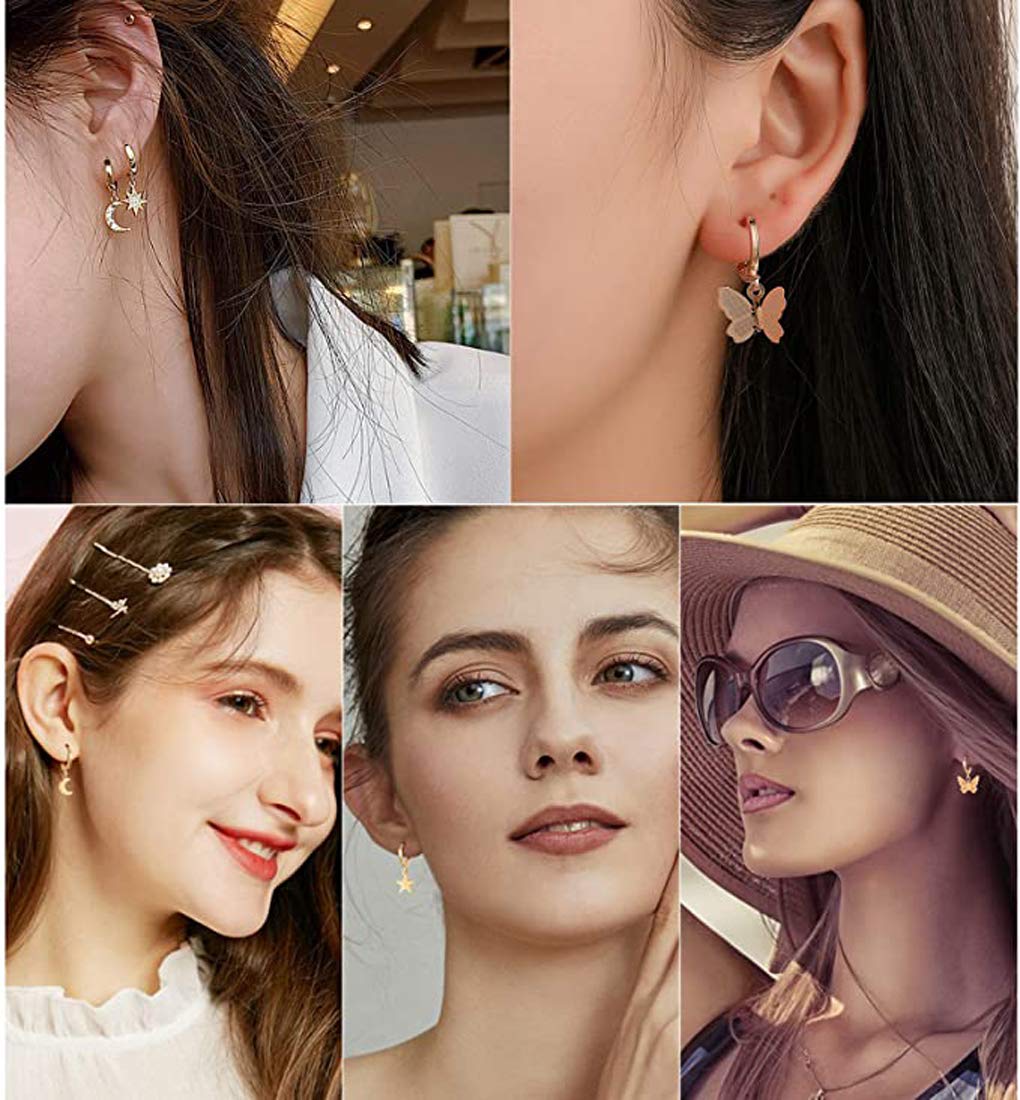 Pearl & AD Leaf Earrings Set, 12 Pairs (JG-PC-EGR-8644)