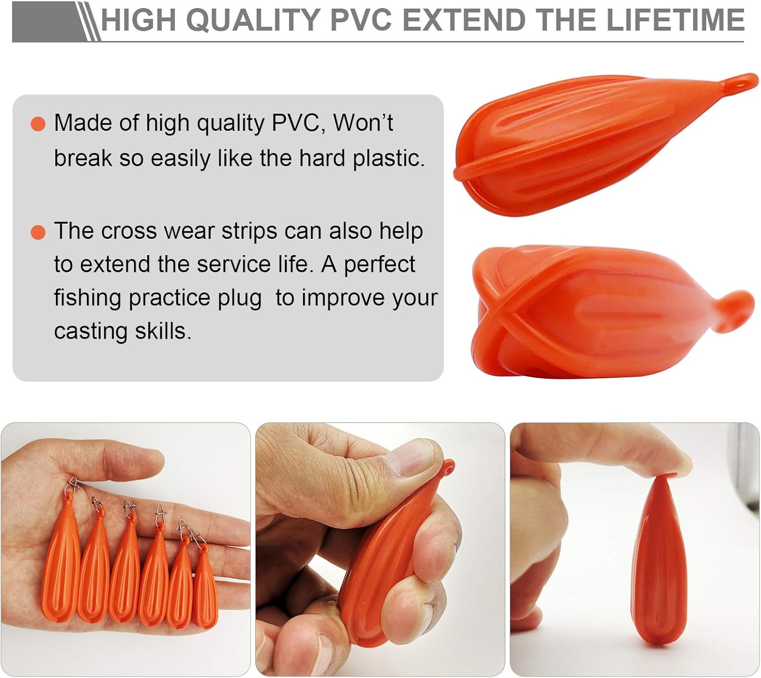 Dovesun Fishing Practice Plug PVC Fishing Practice Casting Plug for Kids Red 6PCS : Sports & Outdoors