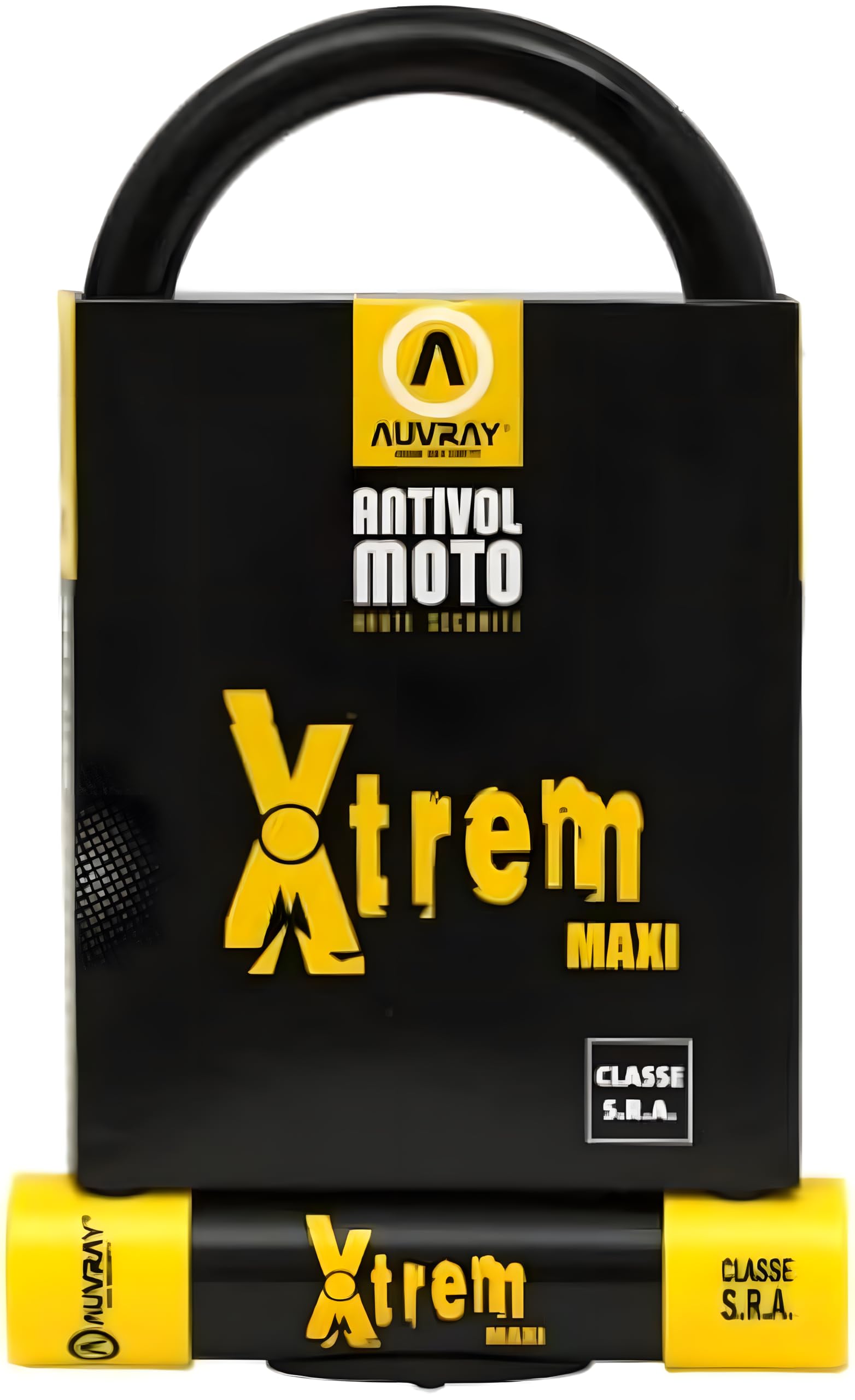 AUVRAY XTREM Antivol U Moto Haute Sécurité SRA 110x230 mm – Anse Acier Cémenté 18 mm, Double Verrouillage, Serrure Anti-Crochetage – 3 Clés – Antivol Moto Scooter