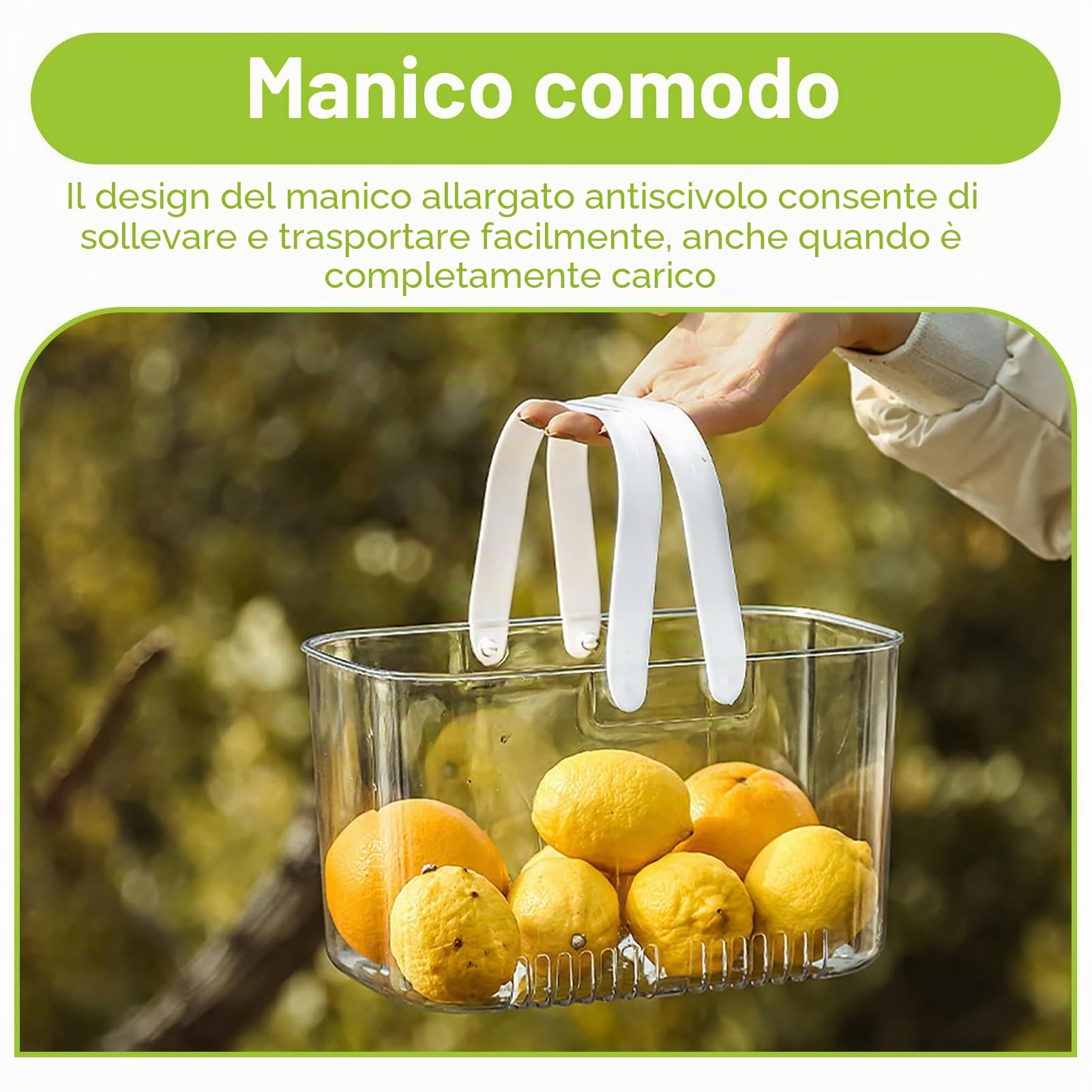 Cesto caddy doccia portatile, bidoni della doccia cesto in plastica cesto trasparente con manico di cestini di stoccaggio delle organizzatore in plastica per uso quotidiano (Bianco)