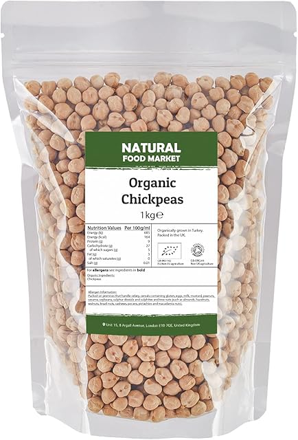 Organic Chickpeas 1kg by Natural Food Market