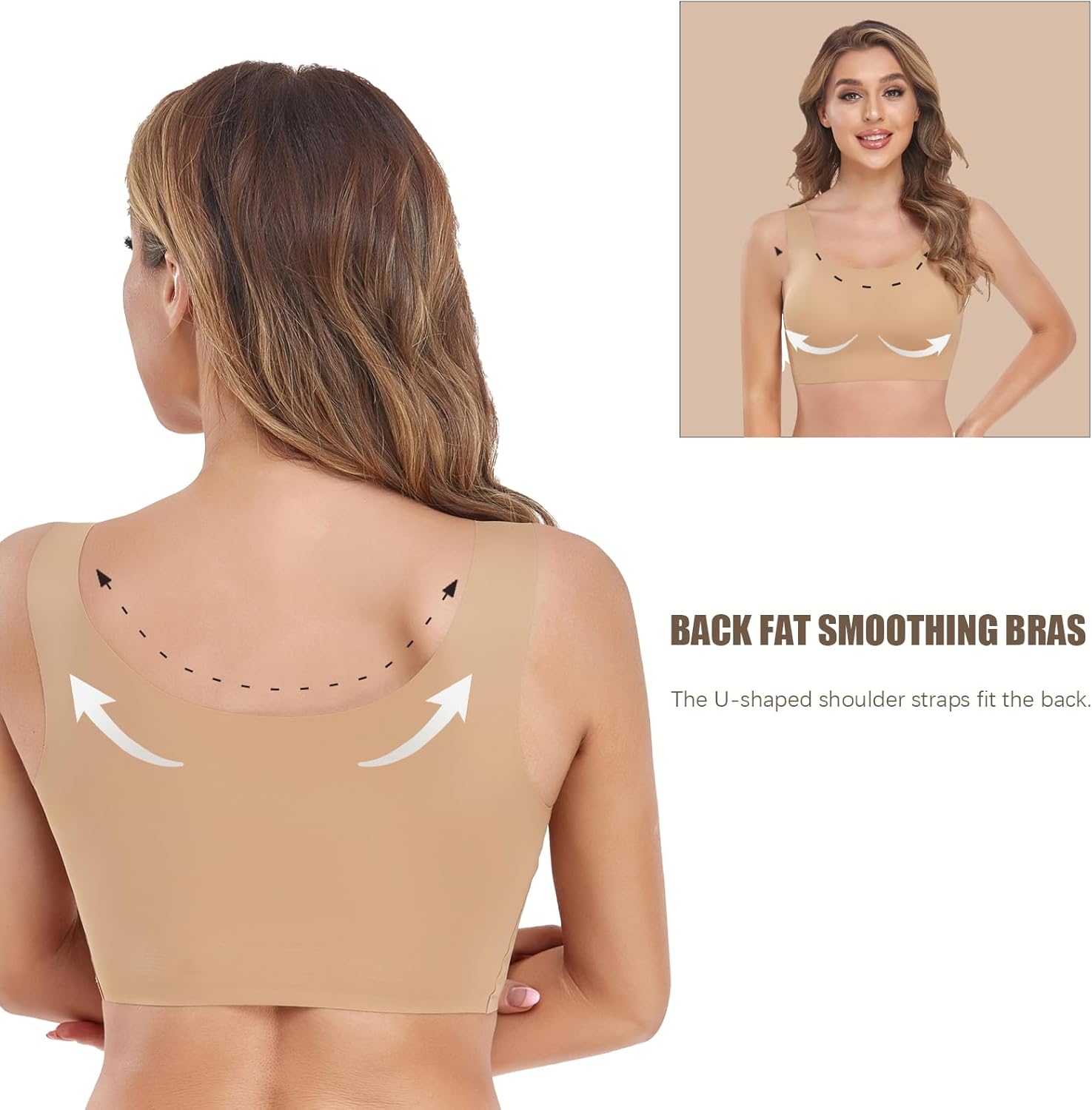 Women's Seamless Pull Over Bras with Removable Pads, Wide Smoothing Back, Bonded Hem for No Movement & All-Day Comfort - Image 4