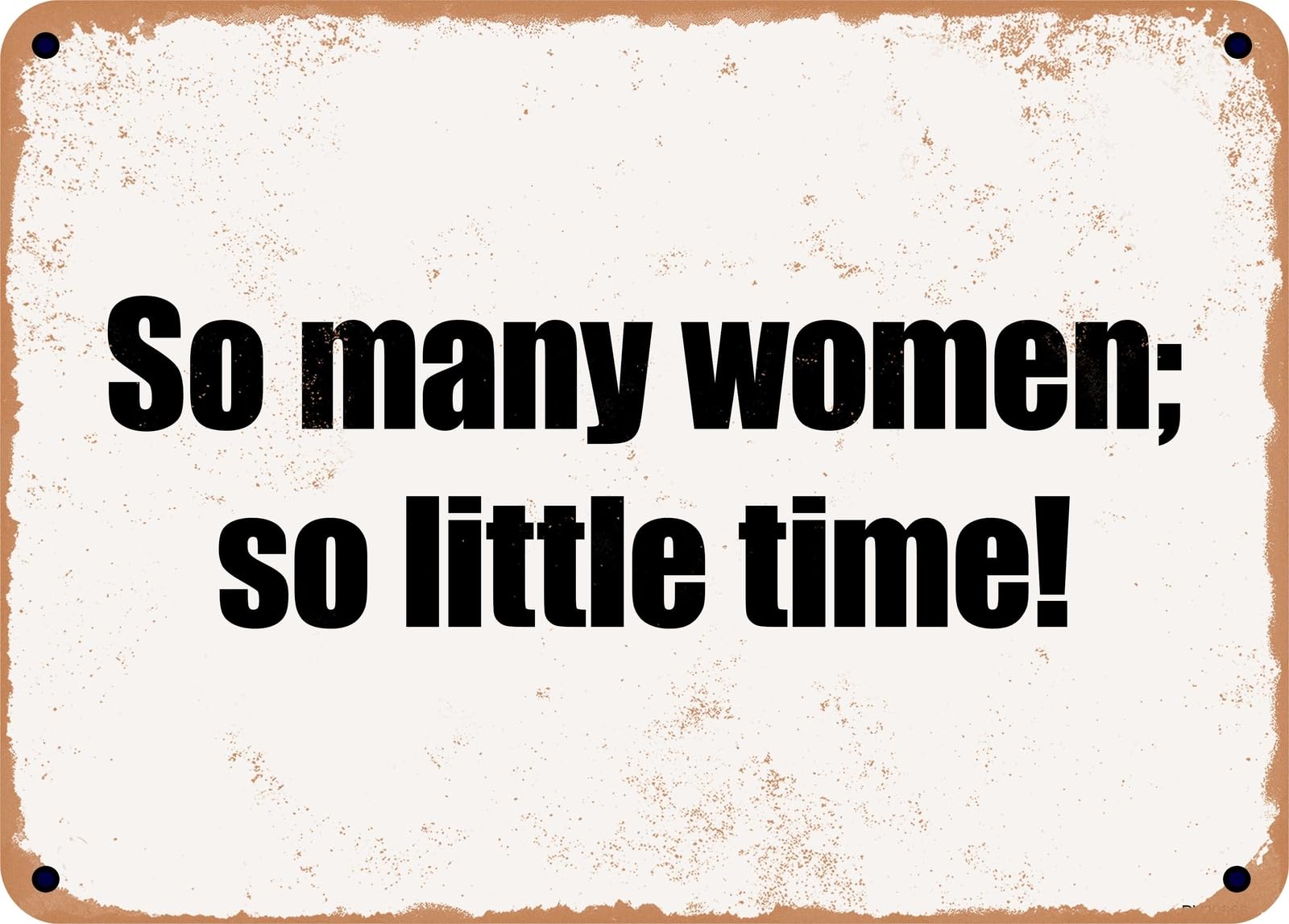 METAL SIGN - So many women; so little time! home decor