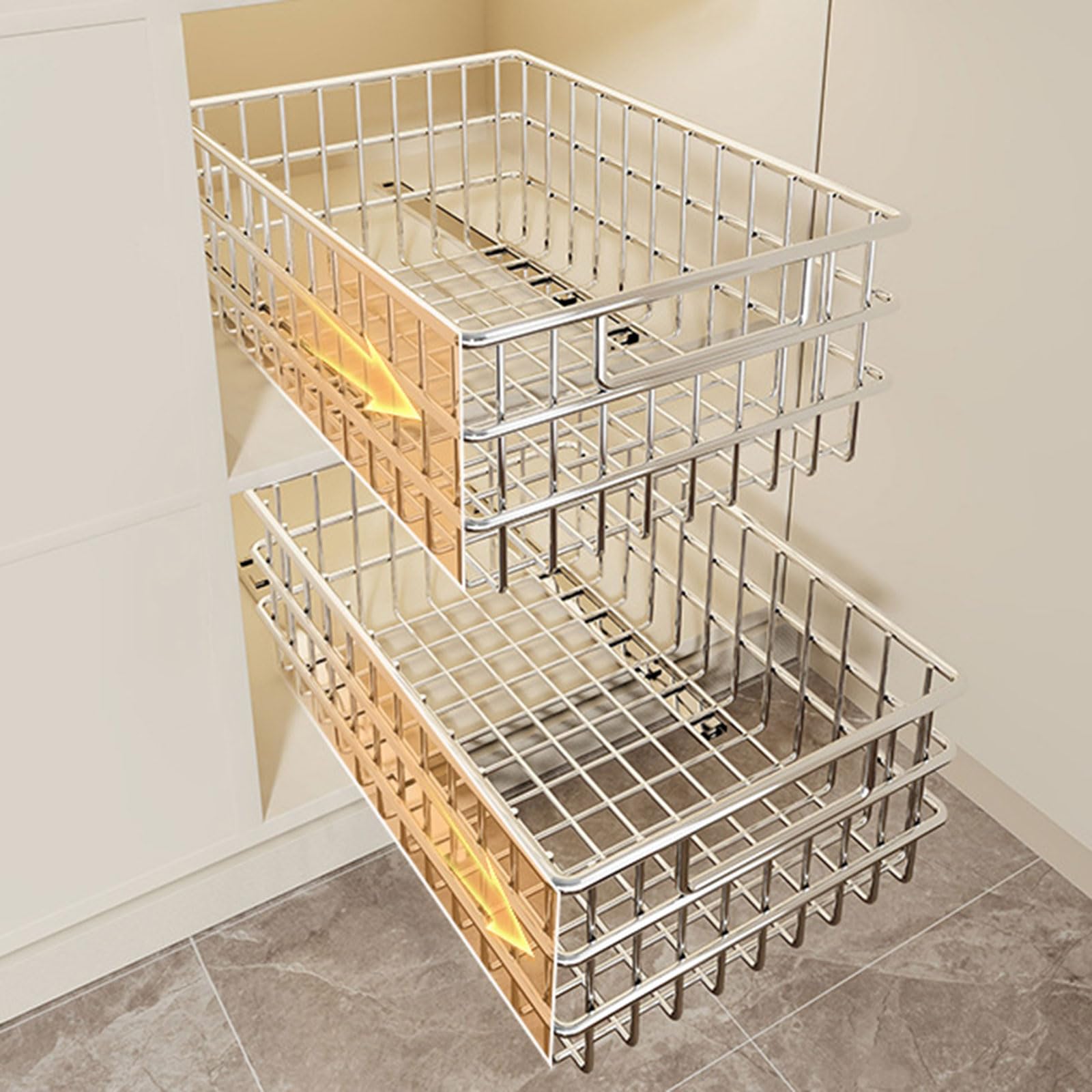Organizador extraíble para armarios que elimina el desorden en cocina, baño y dormitorios