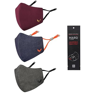 MASQ By Q-One Wings 4 Layer, Anti-Pollution Reusable, with Ear Adjusters, Anti-Bacterial (BFE>99%) Cotton Cloth Face Mas
