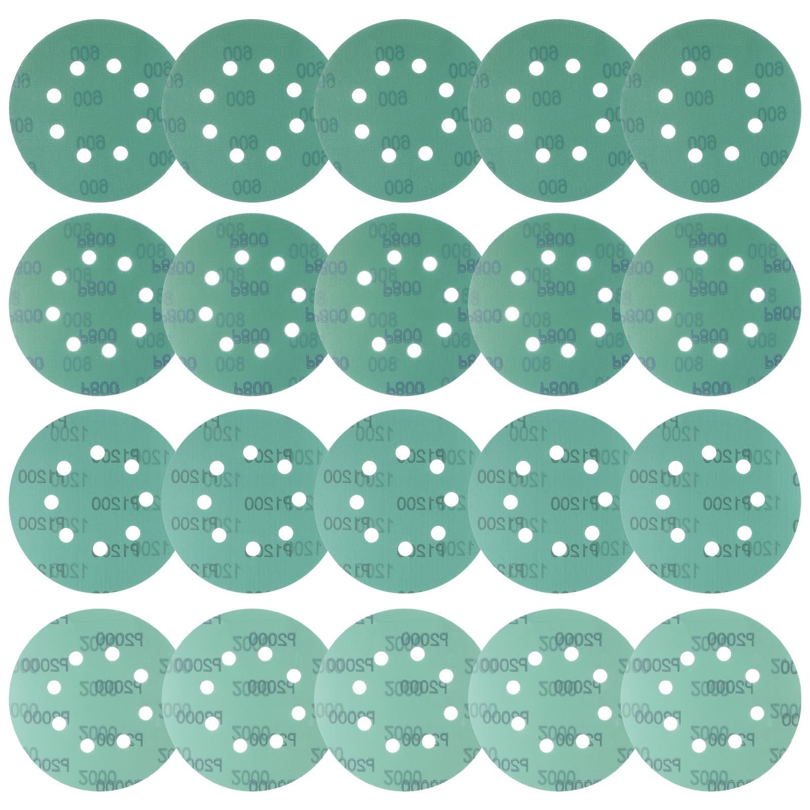 Kozelo 20pcs Green Film Sanding Discs