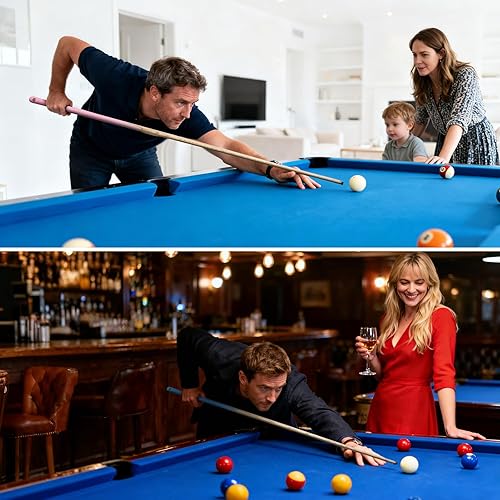 Miniatura 4 de AKLOT Tacos de billar de 57 pulgadas36 pulgadas, punta de 130.472 in, taco de madera de una pieza con palos de piscina de 2012 oz para adultos,