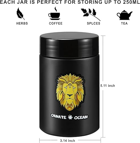 Miniatura 4 de Paquete de 2 tarros de vidrio UV de 16.9 fl oz y 17 onzas, juego de 2 recipientes de almacenamiento multiusos, prácticos tarros herméticos sin olor