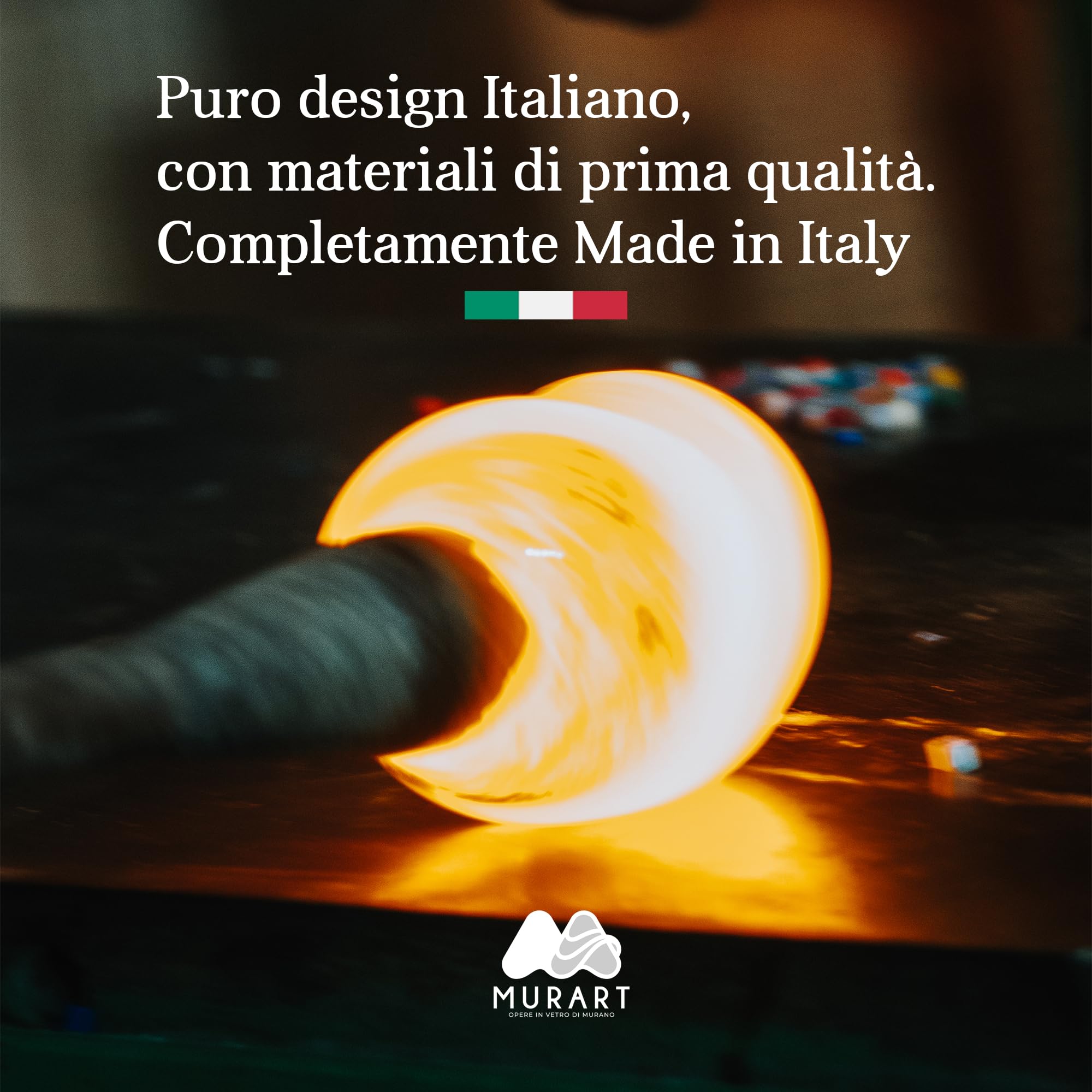 MurArt Brocca di Murano da 1000ml Collezione Tower in vetro soffiato a mano in lavorazione artigianale Made in Italy